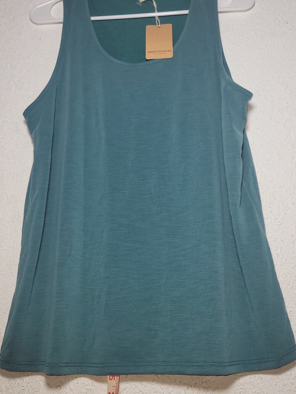 Green Envelope Teal Scoop Neck Tank